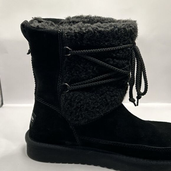 Koolaburra UGG Michon Black Suede Shearling Winter Boots Women’s 6 STORE MODEL - Picture 4 of 16